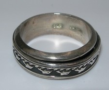 Solid 925 Sterling Silver NEW Spinner Band Ring Handmade Ring 8.5 Size 8.1 gr.