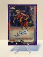 Julian Hall Chrome 2025 Purple Wave Red /75 Auto