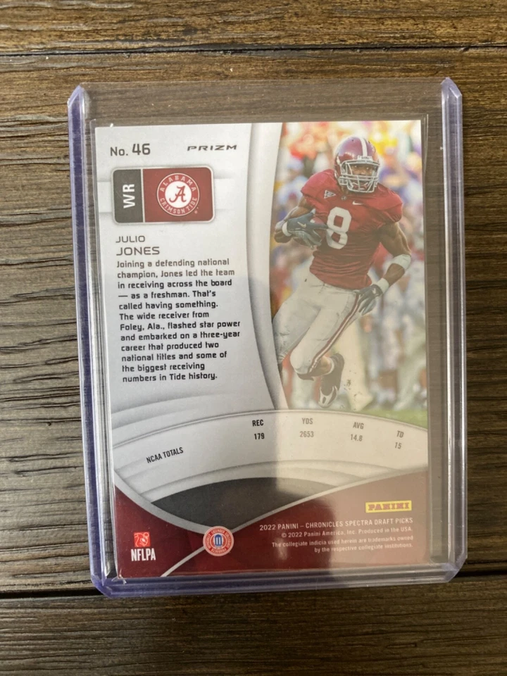 2022 Chronicles Draft Picks Spectra Prizm #46 Julio Jones Alabama Crimson Tide - Image 2 of 2