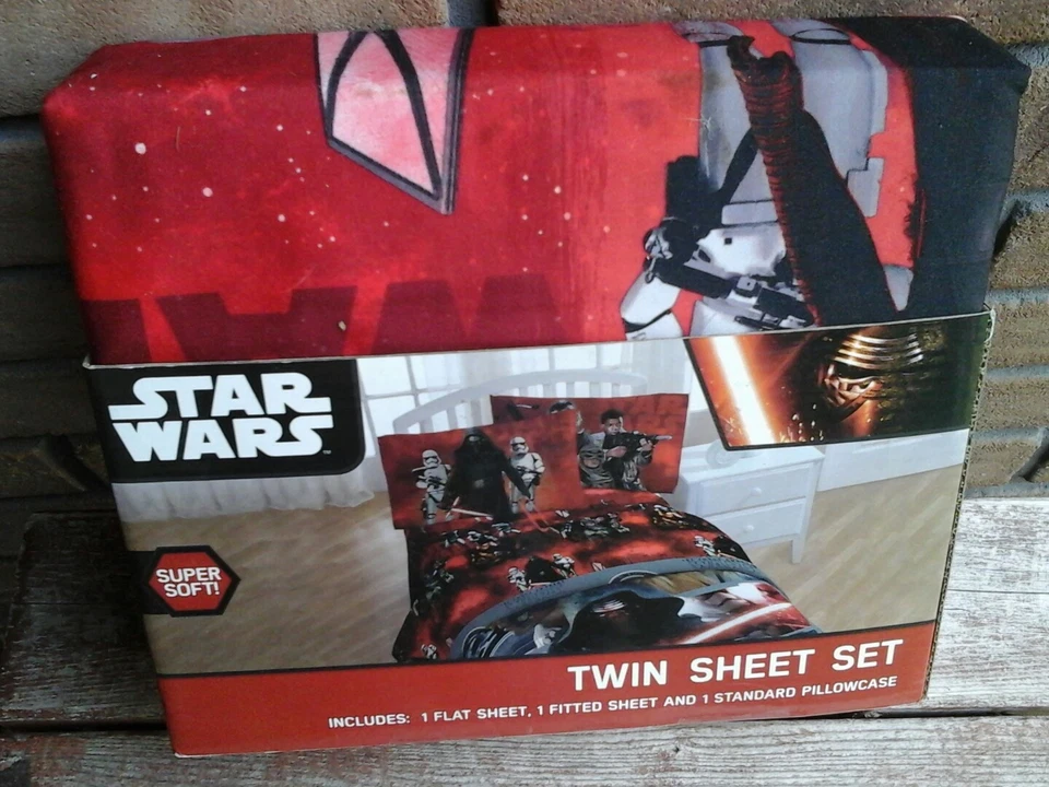 Star Wars Red Twin Sheet Set 3pc Disney Jay Franco NEW - Image 2 of 3