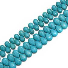 Blue Howlite Turquoise Teardrop Top Drill Beads Size 10x14mm 13x18mm 15.5"Strand
