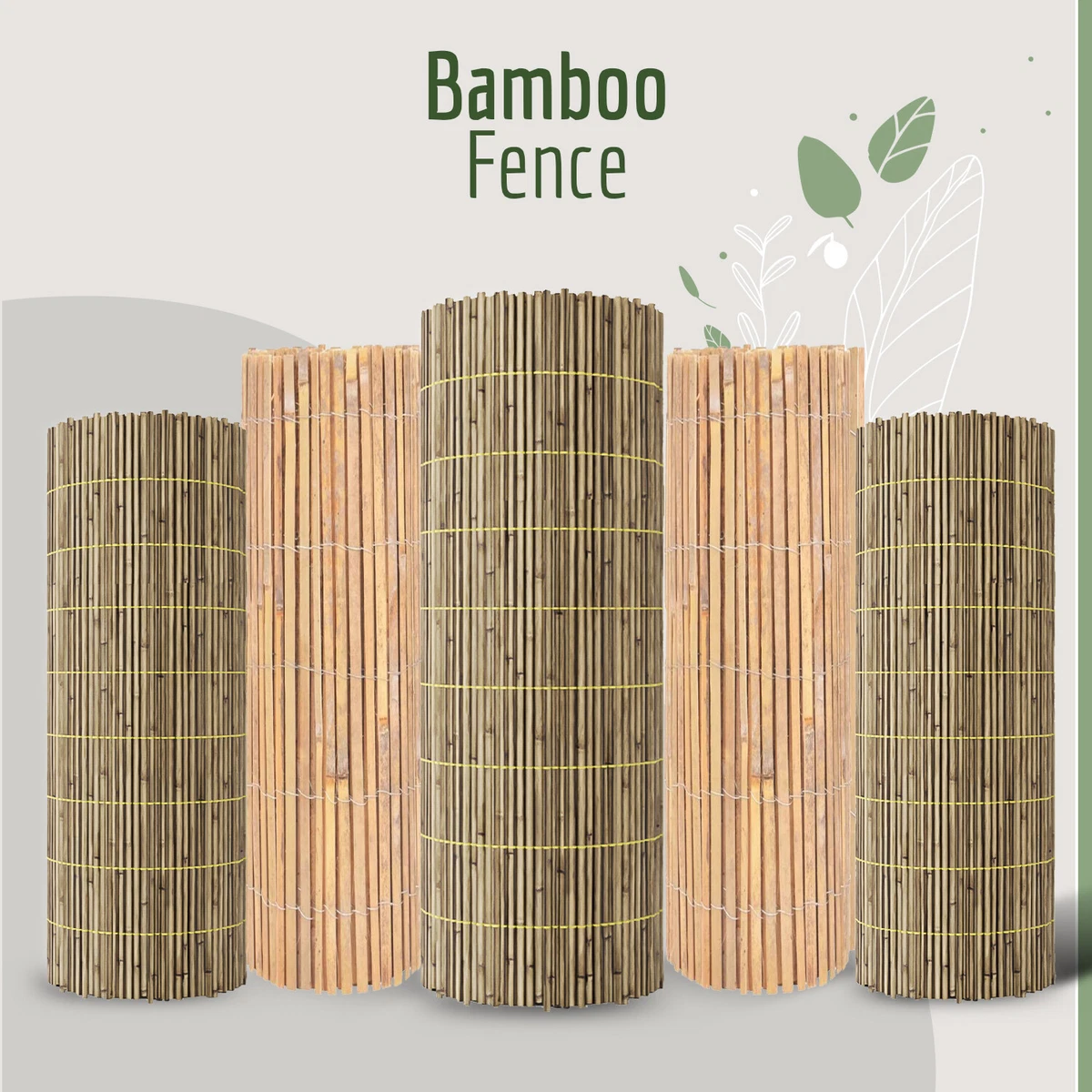 Bamboo Slat Fence Screening Fencing Panel Screen Reed Fence, 40 OFF