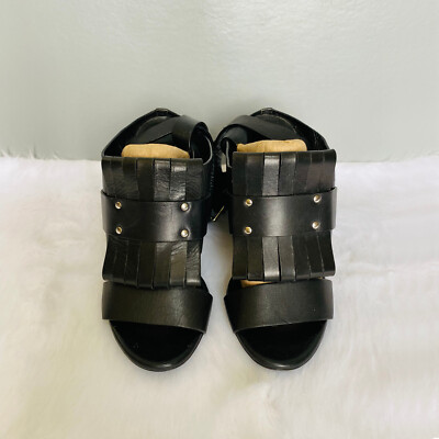 MCQ Alexander McQueen Alibi Black Leather Block Heels | eBay
