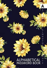 Password Book with Alphabetical tabs large print: sunflower password keeper