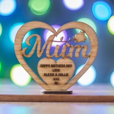 Personalised Oak Heart Gift for Mum, Grandma, Nan, | Mother’s Day & Birthday
