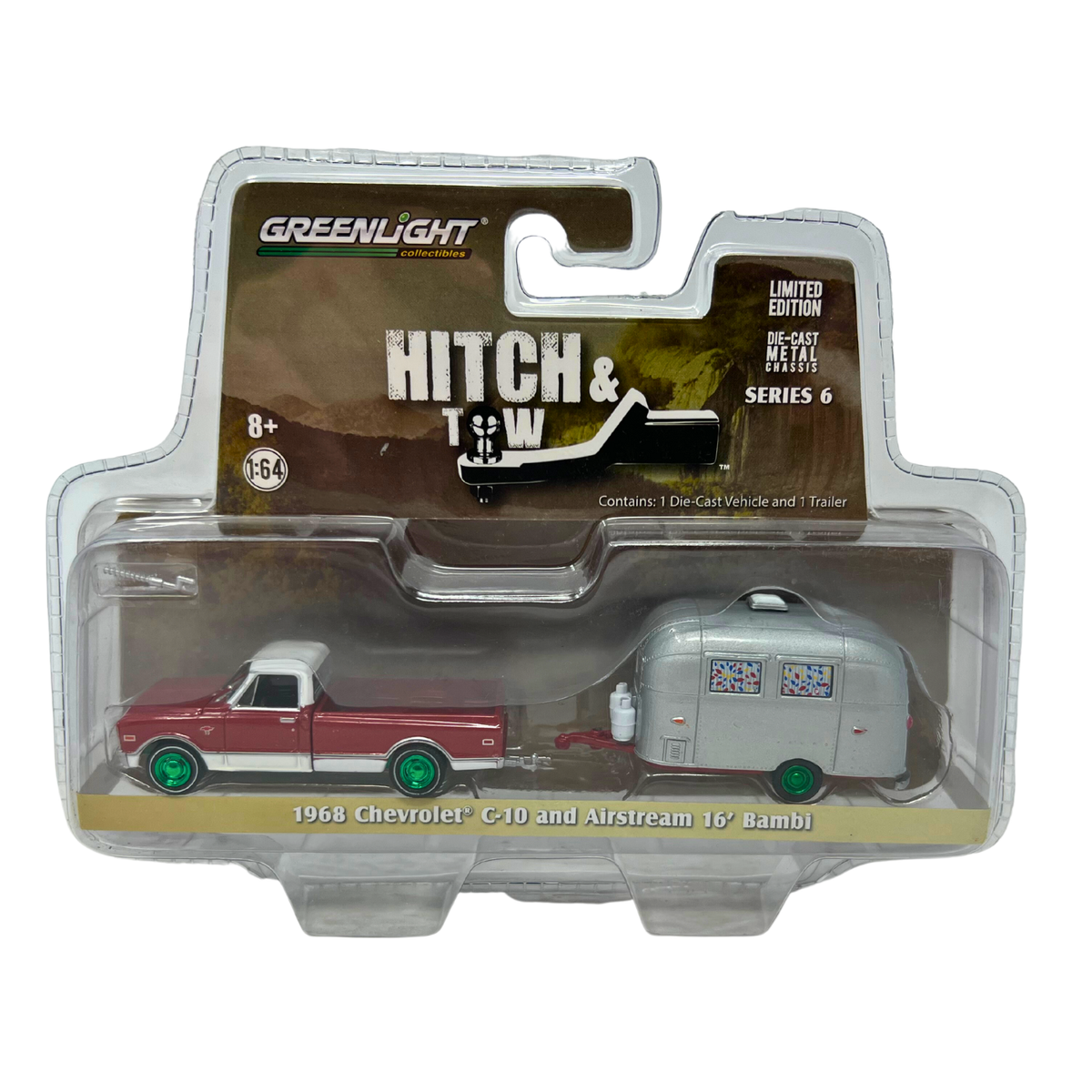 Greenlight Hitch & Tow 1968 Chevy C-10 and Airstream Green Machine