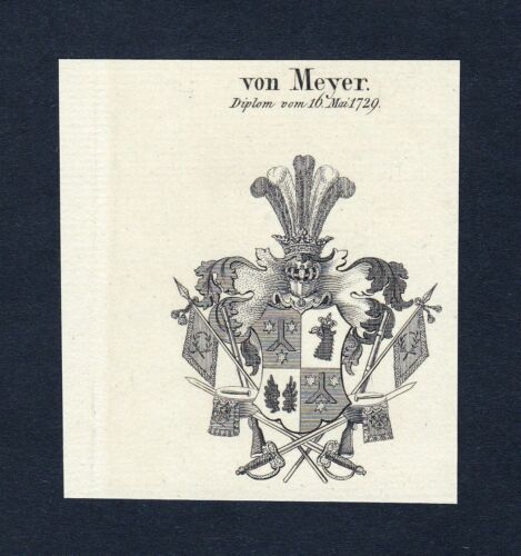1820 Meyer coat of arms nobility coat of arms heraldry heraldry engraving engraved 134026 - Picture 1 of 1