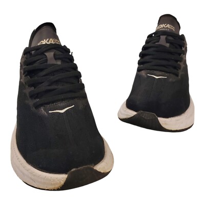 HOKA One One Shoes CARBON X Womens Size 6.5 Black White Running