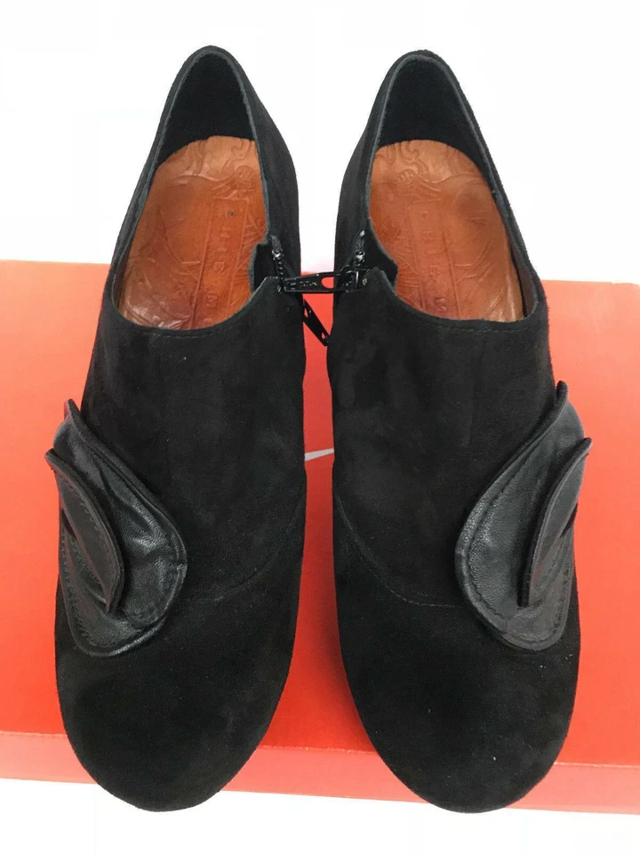 Zapatos de tacón Chie Mihara Flo 83984 negros de gamuza con cremallera lateral EU 37,5 para mujer 7 Foto 3 de 4