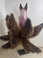 Azur Lane The Nine-Tailed Fox Fluffy Tail Ear Cosplay Prop Toy 85cm Customized