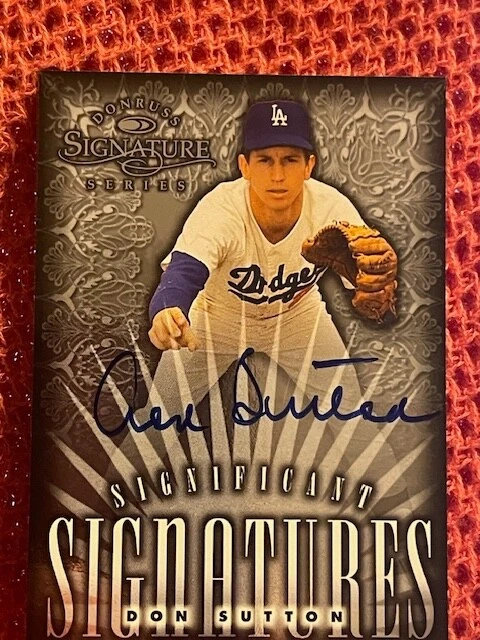 Donruss Signature Series 1998 Don Sutton 560/2000 Salón de la fama automático Dodgers 233 victorias Foto 3 de 4