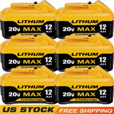 Pack For DeWalt 20V 20 Volt Max 12.0AH Lithium Ion Battery DCB206-2 DCB200-2