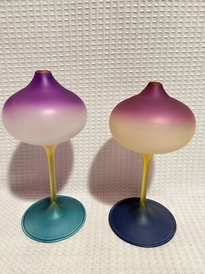 VERY UNIQUE-Painted Delicate Thin Glass-Goblet Look-Reed Diffuser? Set (Qty.2)