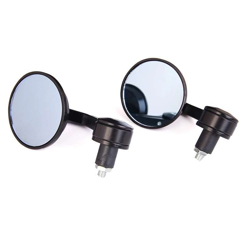 Black Motorcycle Round 7/8" Handle Bar End Mirrors For Honda Yamaha Suzuki US - Image 4 of 4