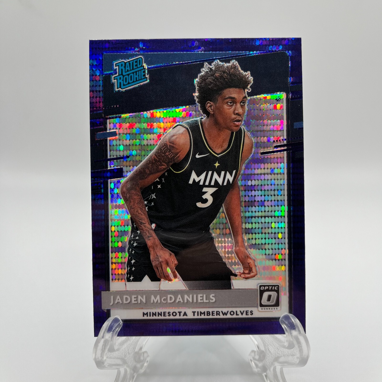 2020-21 Donruss Optic Rated Purple Pulsar Prizm Jaden McDaniels Rookie #178