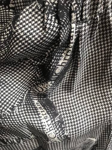 CHRISTIAN DIOR JOHN GALLIANO Light VINTAGE SILK Houndstooth Dress 4 US / 8 UK - Picture 3 of 11