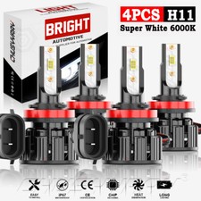 4X H9 H11 6000K LED Headlight Bulb High Low Beam for Toyota Tacoma 2016-2023