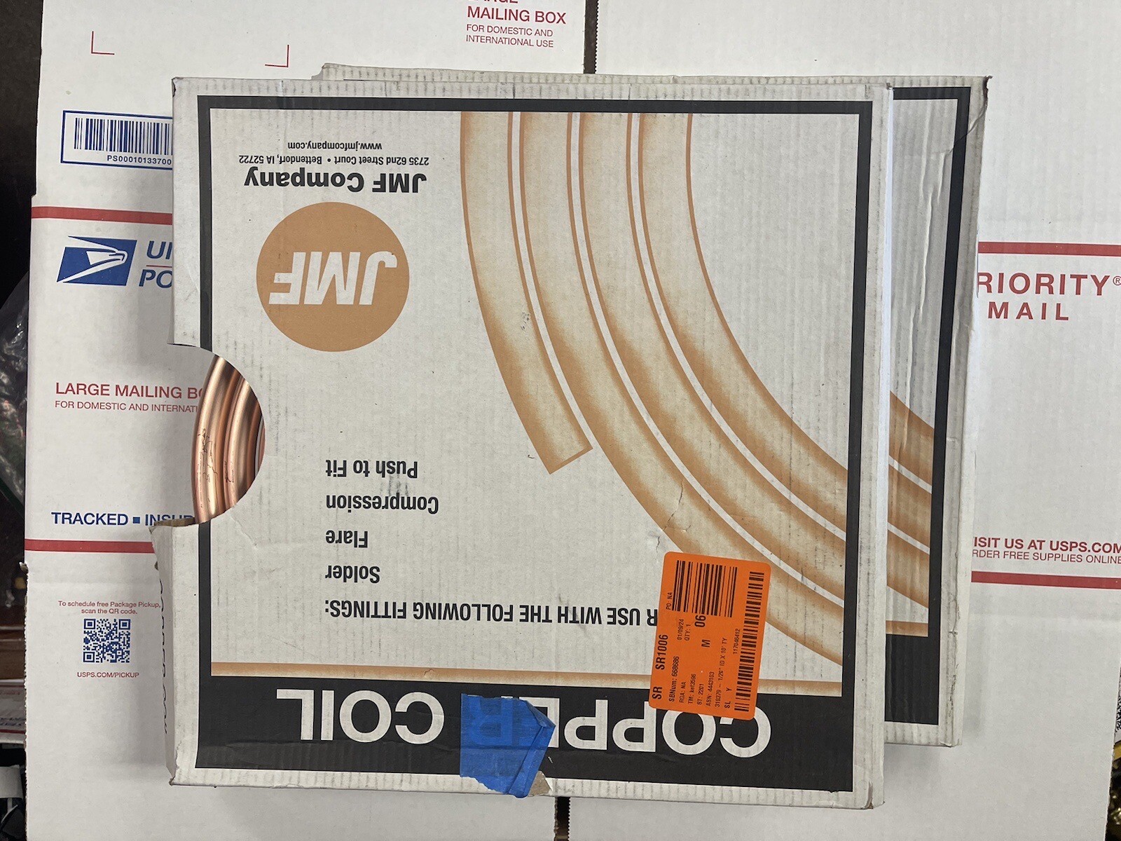 3x JMF Company 6362408759806 Copper L Type Tubing 1/2 I.D.x5/8 O.D. in.x10 L ft.