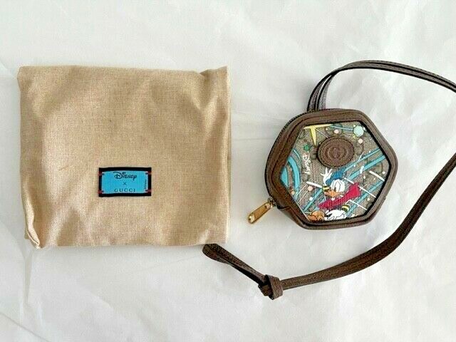 GUCCI GG Disney X Donald Duck Zip Pouch Marmont Brown Italy