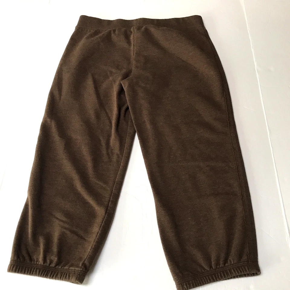 Track Joggers Sweatpants Cropped Juniors Small 3 5 Brown Sweats Comfy Y2K Peace - Изображение 2 из 4