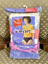 Hanes No Ride Up Cotton Hi-Cut Panties 6-Pack Women's Underwear Sz 8 XL