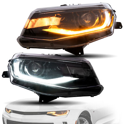 VLAND LED Head Lights For 2016-18 Chevrolet Camaro LS LT SS W/Start-up Frontlamp