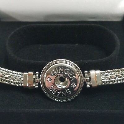 Ginger Snap 7''-9'' Adjustable Charm Bracelet Silvertone Copper No Charms