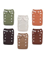 ALVABABY Newborn Cloth Diapers Reusable Cloth Nappy Preemie 6 Covers 12 Inserts