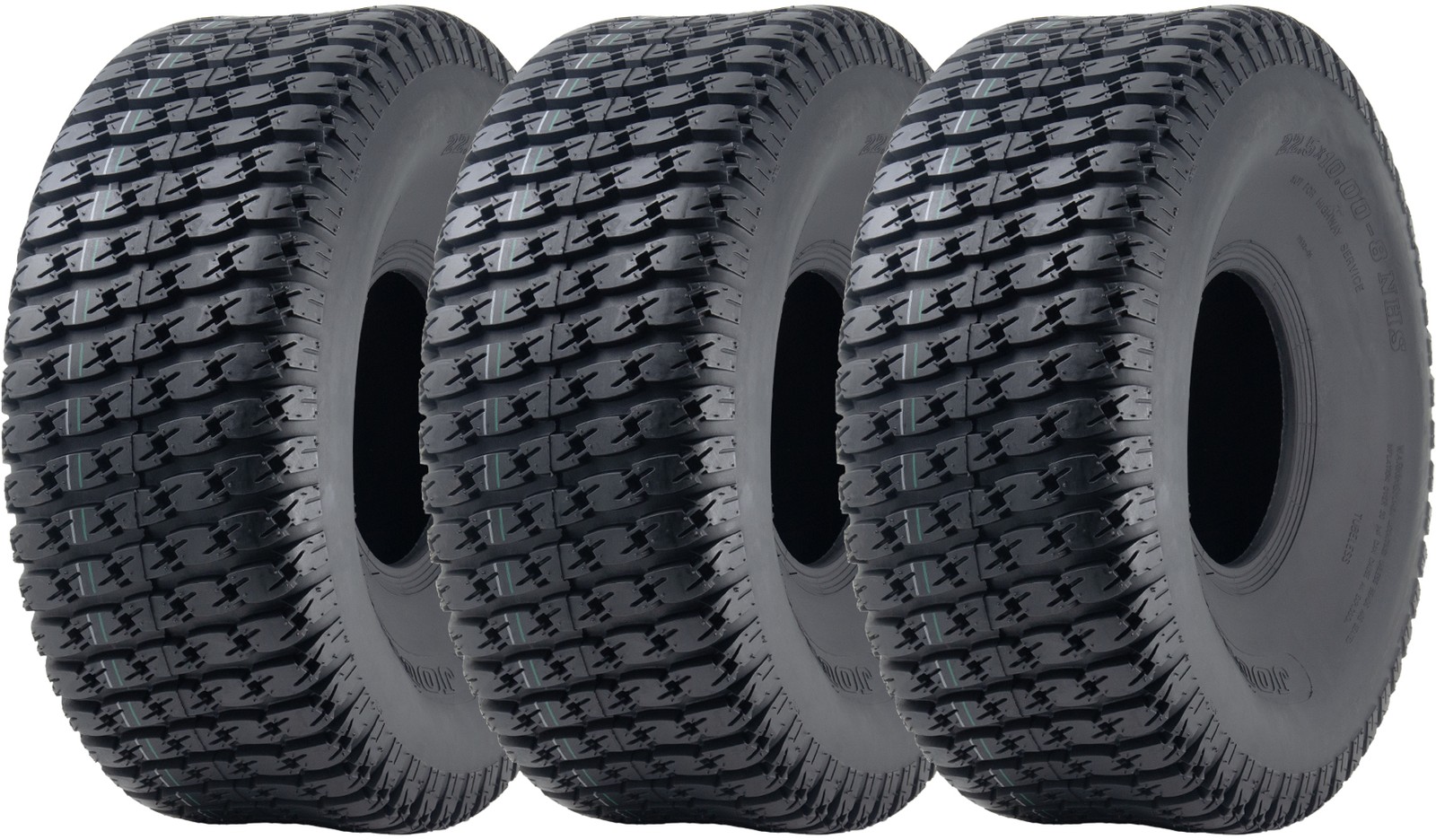22.5x10.00-8 4ply Grass Tyre for John Deere Gator, Turf Lawn, Utility (Set of 3)