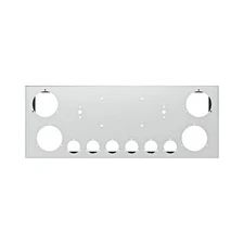 United Pacific 21493 Tail Light Panel, Stainless Steel, Rear Center, with Four 4