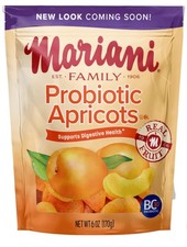 New Mariani Family PROBIOTIC APRICOTS BITES Dried Real Healthy Fruit Bag 6oz