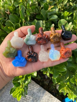 50PCS Natural Mixed middle finger Carved Quartz Reiki Crystal Hallowmas healing