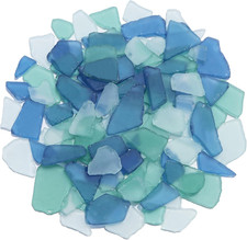 Sea Glass for Crafts - 14Oz Blue Mixed Frosted Seaglass Pieces Vase Filler and