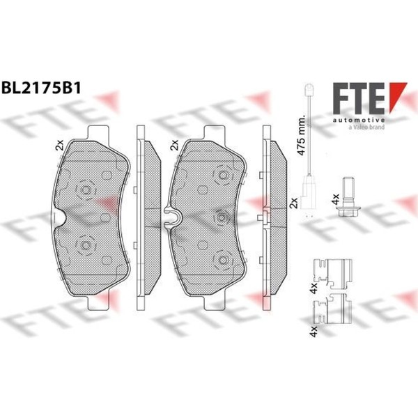 FTE 9011087 Bremsbelagsatz FüR Ford Transit V363 V362 Tourneo V362 F3 FY FZ FAD-image