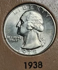 1938 P Philadelphia 1938 S San Francisco Washington Silver Quarters 25C .25