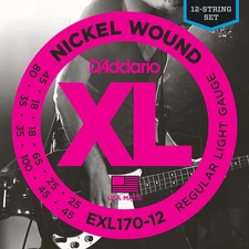 D'Addario EXL170-12 XL Electric Bass Strings  12 String