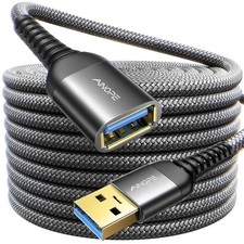 USB 3.0 Extension Cable 16FT - Male to Female USB Extender for Webcam, Keyboard,