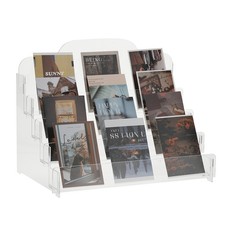 4 Tier Clear Acrylic Greeting Card Display Stand for Envelopes, Clear