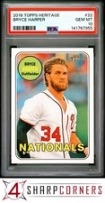 2018 TOPPS HERITAGE #22 BRYCE HARPER NATIONALS PSA 10