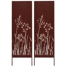2x Sichtschutz Metall 160x50 Edelrost Rostoptik für Garten Sichtschutzwand ROST