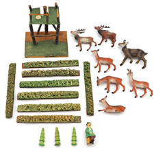Massefiguren Jäger Wildtiere Rehe Hirsche inkl. Hecken und Hochsitz