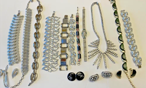 Vintage Silver Costume Jewelry SarCov Coro Monet Garne Lisner Mixed Lot 16