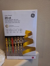 GE Color Choice Dual Color or Warm White Multi-Color 20 Ct LED Icicle Lights NEW
