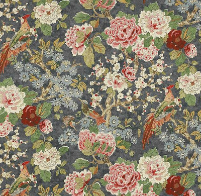 Colefax & Fowler Gardinenstoff 'JARDINE - NAVY' 6 Meter 100% Leinen