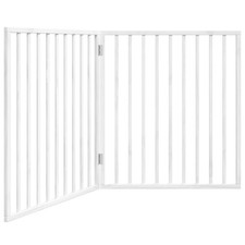 Dog Gate Set of 2 White Poplar Wood 63.0 in total length vidaXL