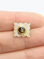 14k Solid Yellow Gold & Black Star Sapphire Tie Tack Pin