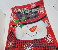 Winter Welcome Snowman Garden Flag 40 X 29 Inch Double Sided for Yard