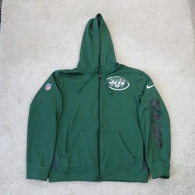 Nike Hoodie Herren Medium Grün Therma Fit New York Jets NFL Football Athleisure