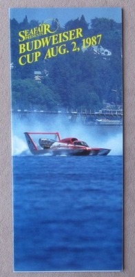 1987 Seafair Presents Budweiser Cup Aug 2, 1987 Brochure Events Schedule Info