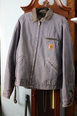 Vtg 90's Carhartt Men's Detroit Jacket J64 PTL Petrol Blue Faded Blanket XL 
